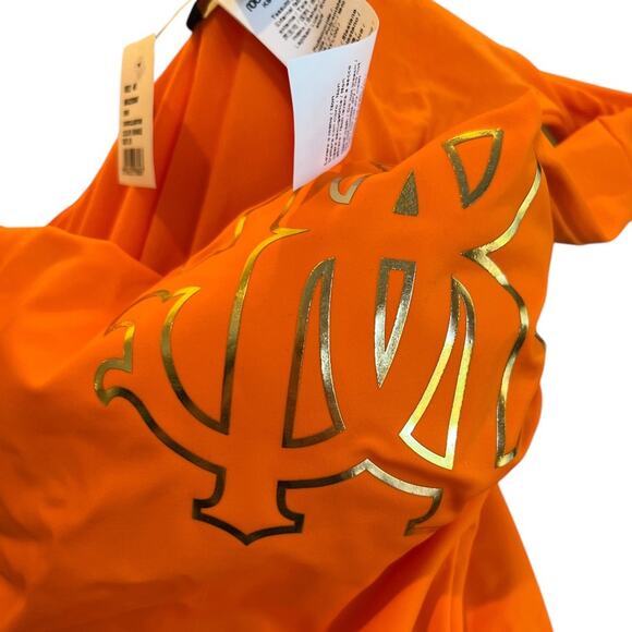 ROBERTO CAVALLI Women's One Shoulder One Piece Swimsuit Orange XS NWT - Picture 5 of 6